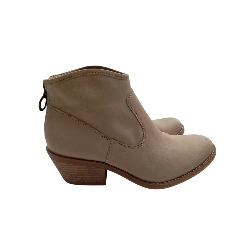 Sofft Women's Aisley Leather Ankle Boots Beige Zipper Support size 7.5M - Picture 1 of 11